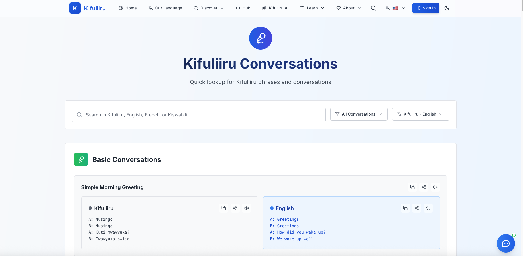 Kifuliiru conversation practice